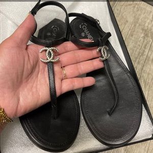 Black Chanel sandals